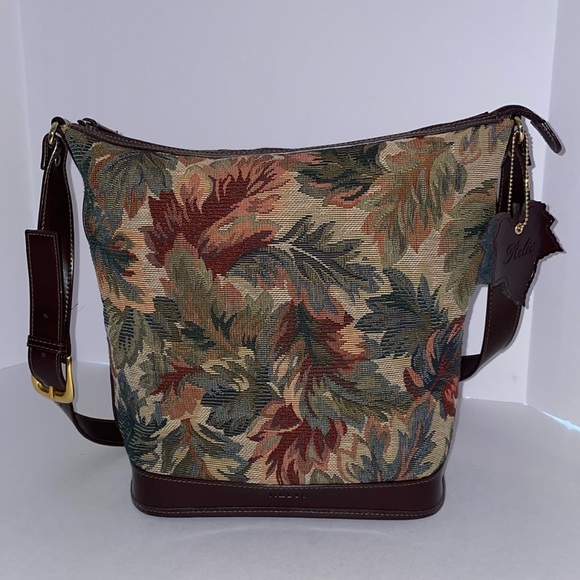 RELICđ Tapestry Bucket Shoulder Bag relic by fossil Messenger with Leaf Charm - Picture 15 of 16
